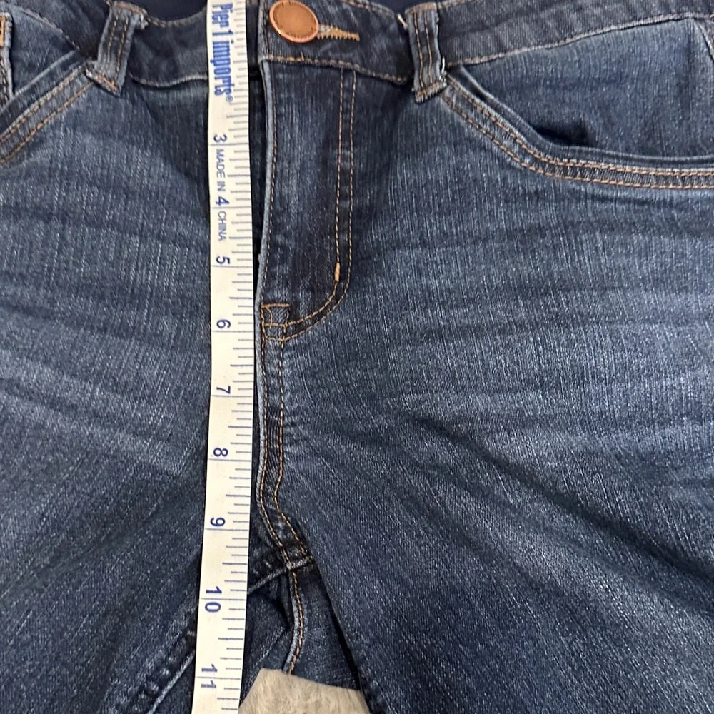 Democracy Ab Solution Crop Jeans Dark Wash Fray Hem Size 6 Sculpt Stretch - Picture 9 of 10